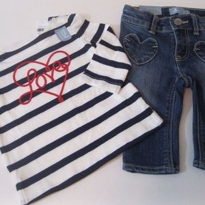 BabyGap Girl's Jeans Top Long Sleeve Outfit 6-12M